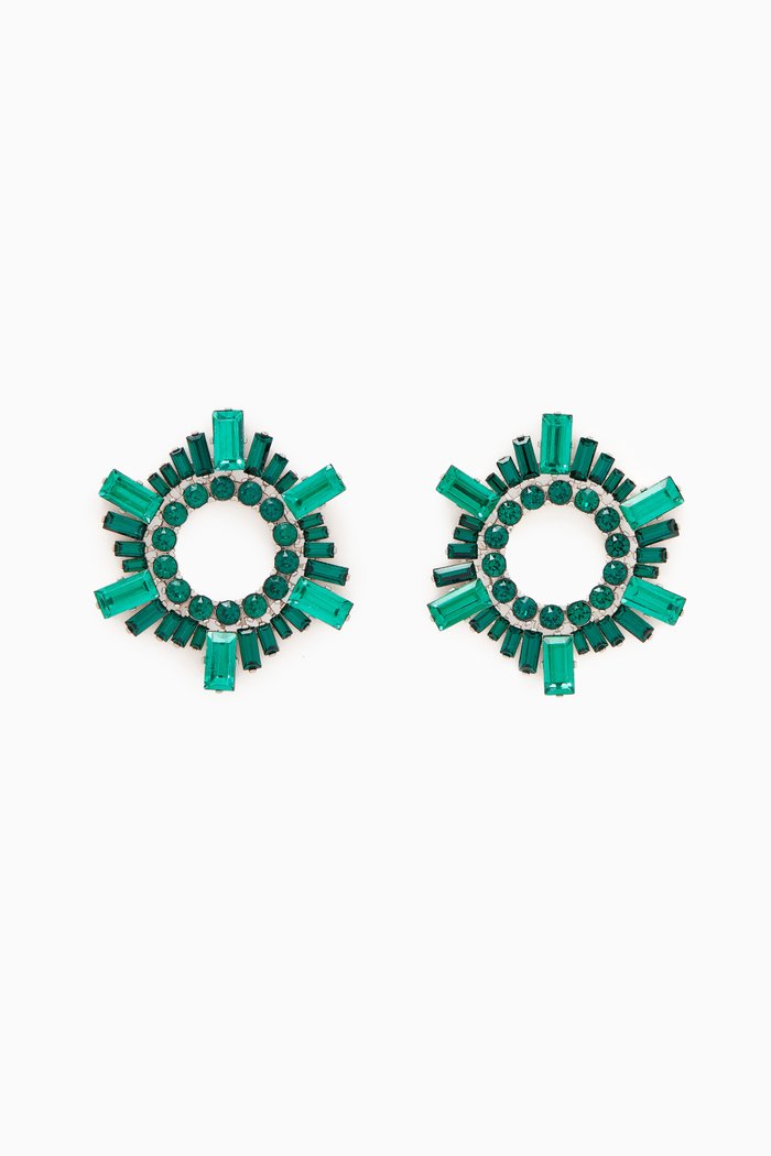 

Mini Begum Crystal-embellished Earrings, Green