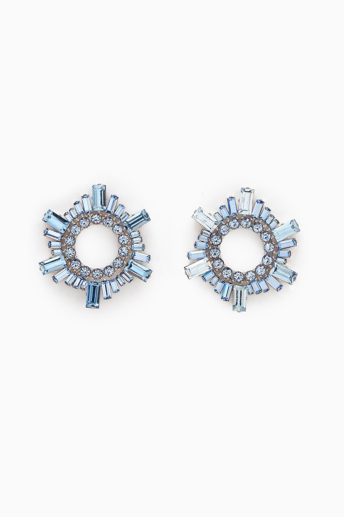 Mini Begum Crystal-embellished Earrings, Blue