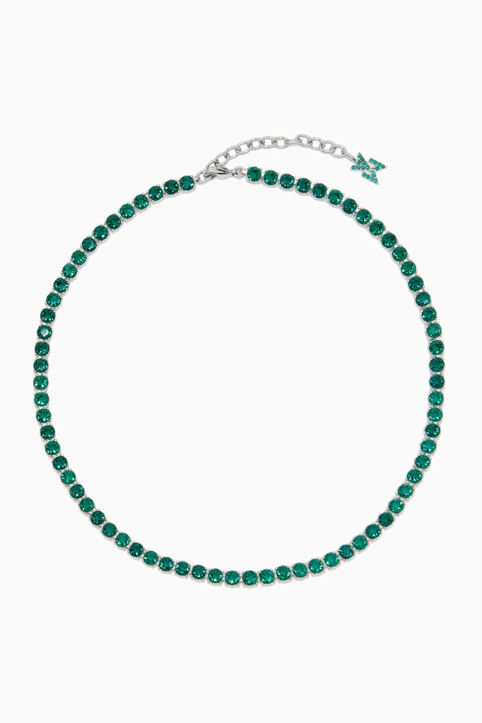 

Crystal Tennis Necklace, Green