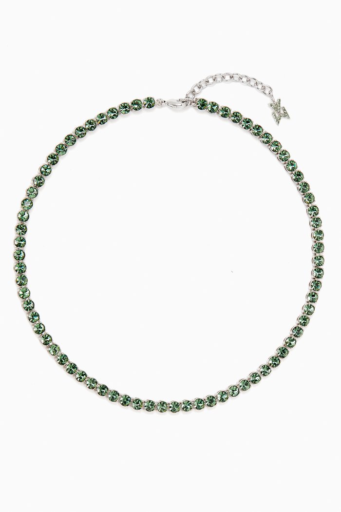 

Crystal Tennis Necklace, Green
