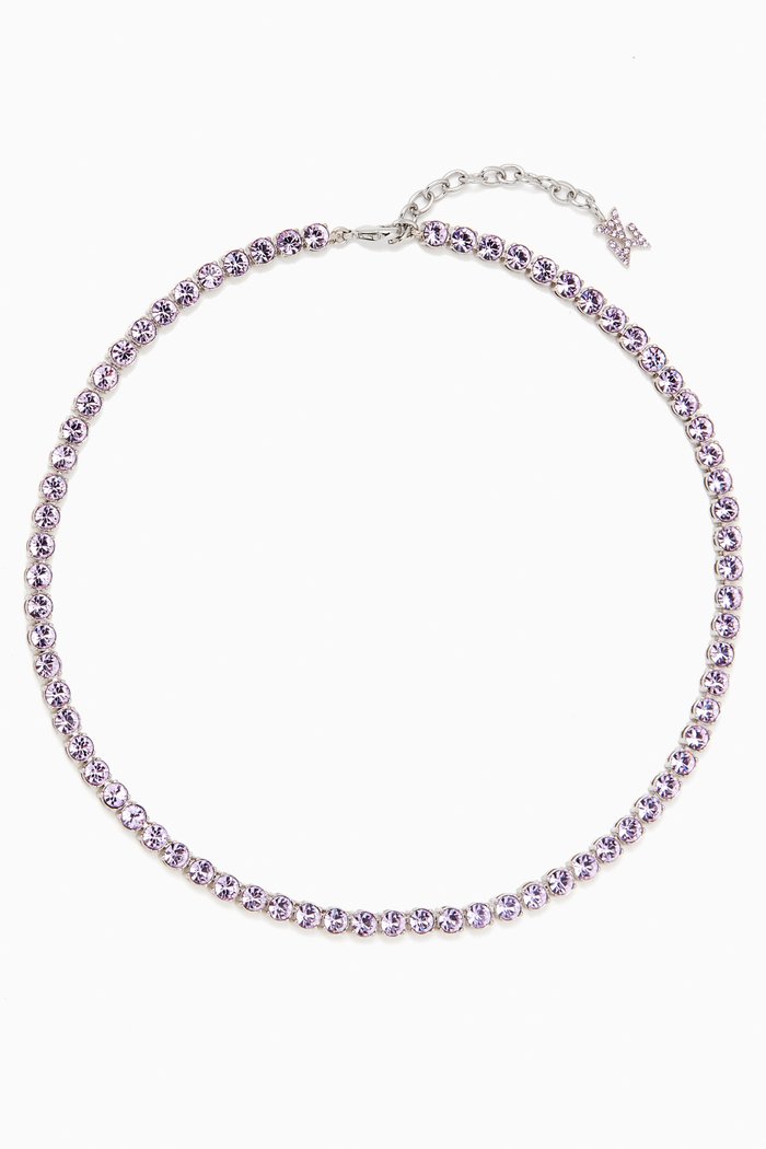 

Crystal Tennis Necklace, Purple