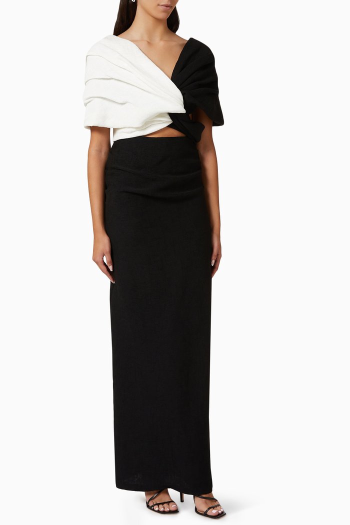 Mind Monochrome Maxi Dress, Black