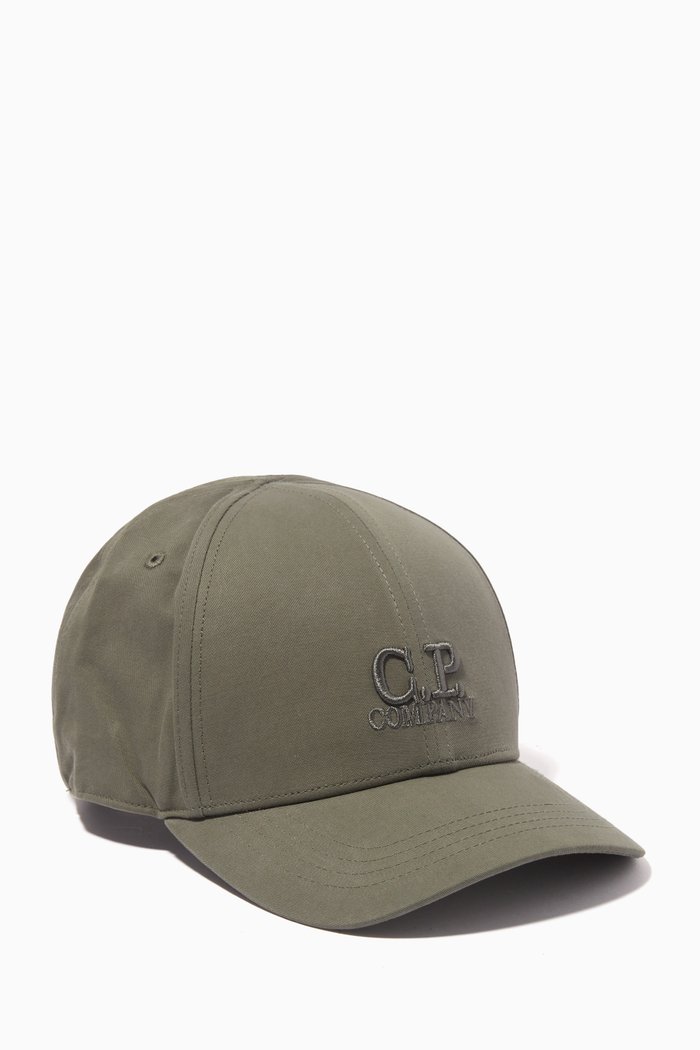 

Logo Baseball Cap in Cotton Gabardine, Green