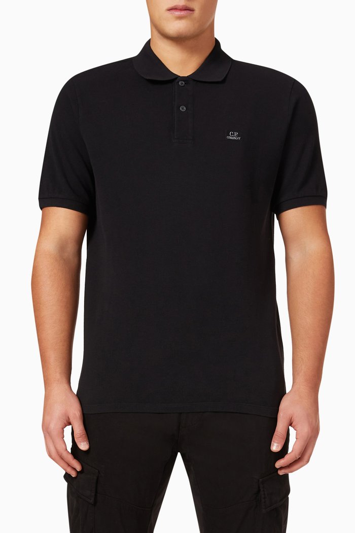 

Polo Shirt in Cotton Piqué, Black