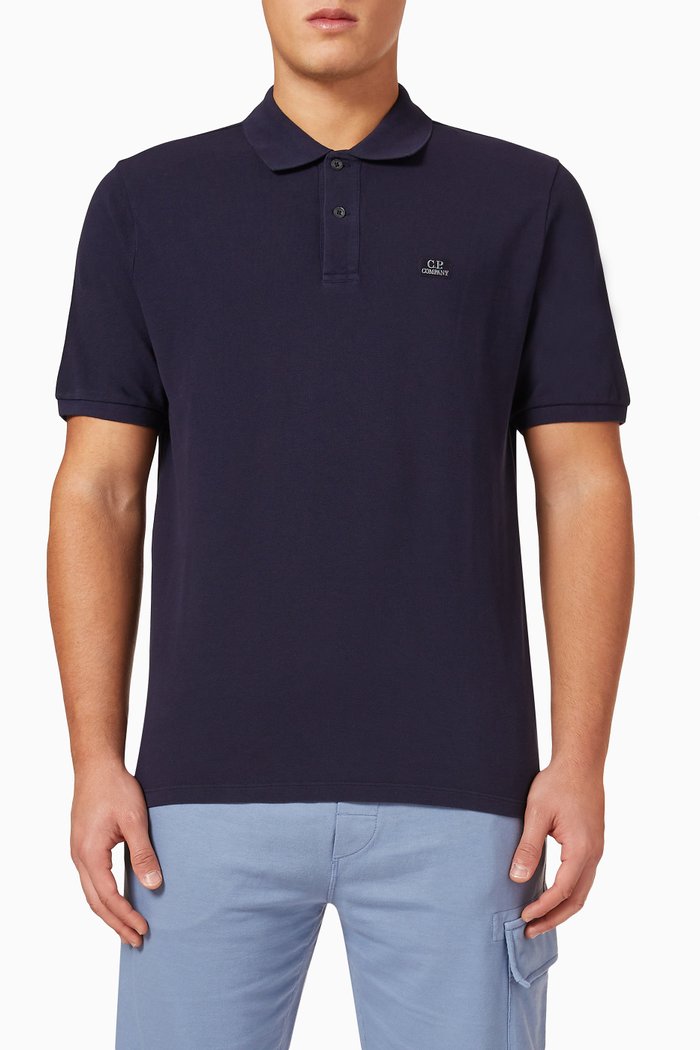 

Polo Shirt in Cotton Piqué, Blue