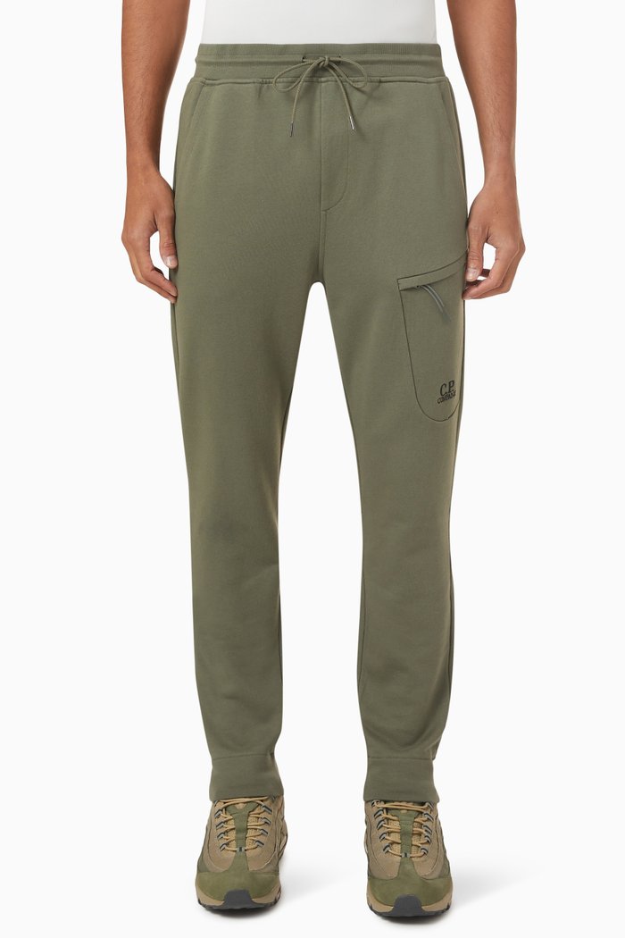 

Sweatpants in Diagonal Raised Fleece-cotton, Green
