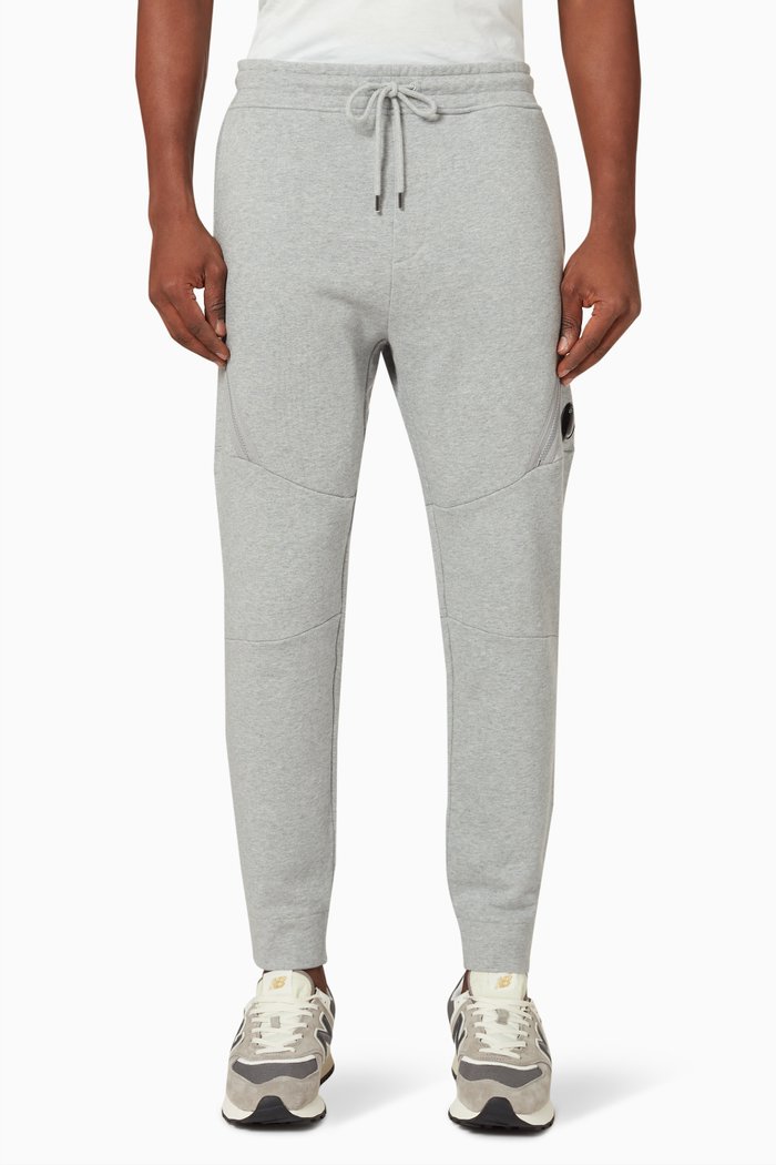 

Diagonal Raised Track Pants in Fleece, Grey