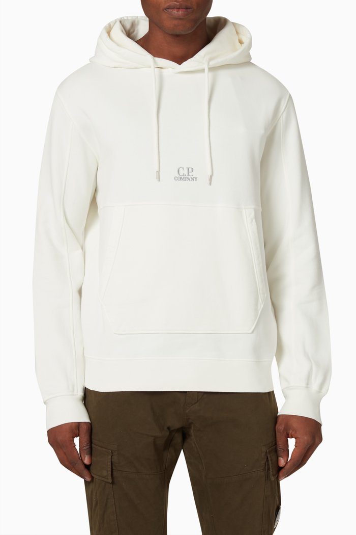 

Brushed Emerized Diagonal Hoodie in Fleece, Neutral