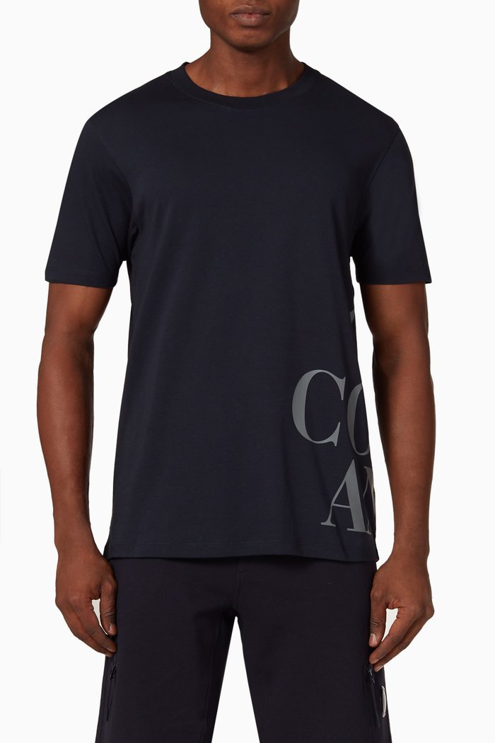 

30/1 Graphic Logo T-shirt in Cotton Jersey, Blue