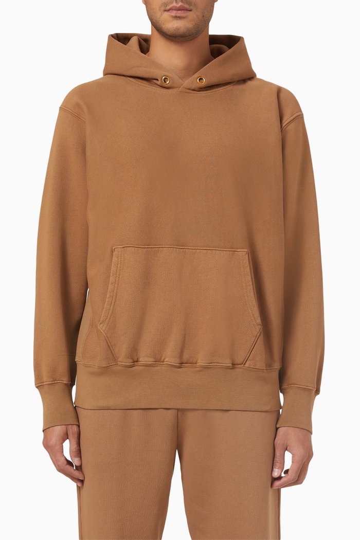 

Hoodie in Fleece, Brown