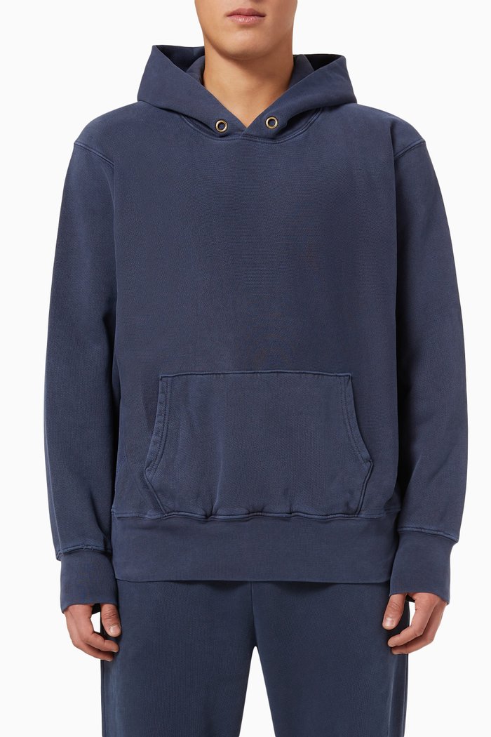 Hoodie in Fleece, Blue