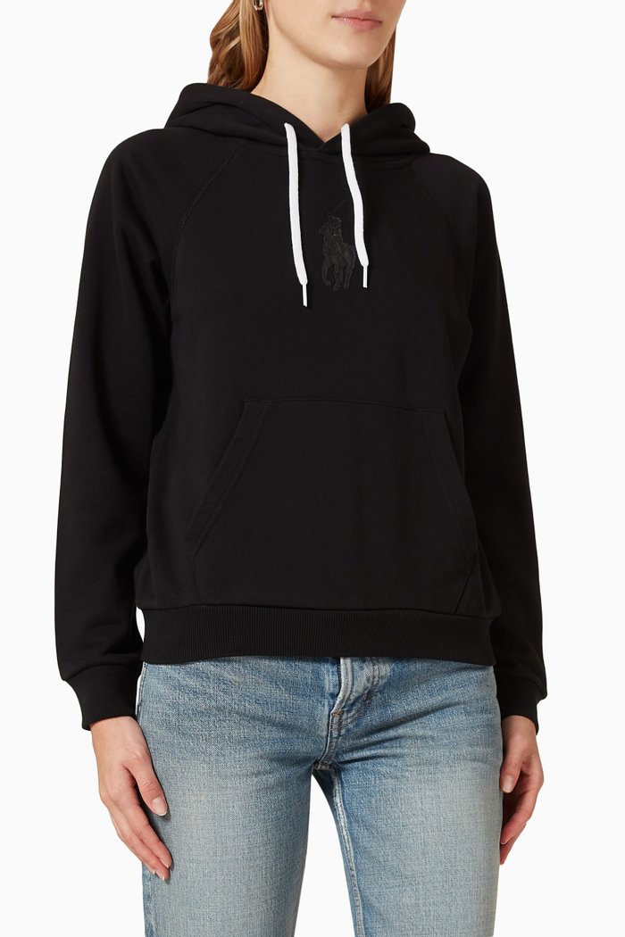 

Signature Logo Hoodie in Cotton, Black