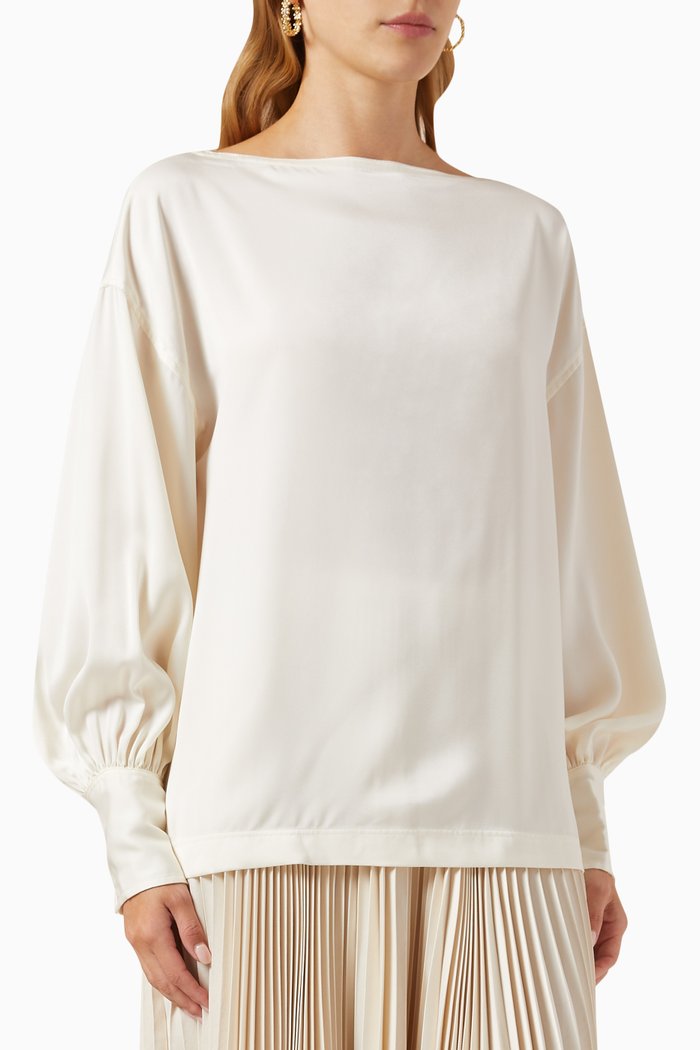 

Moir Blouse in Satin, Neutral