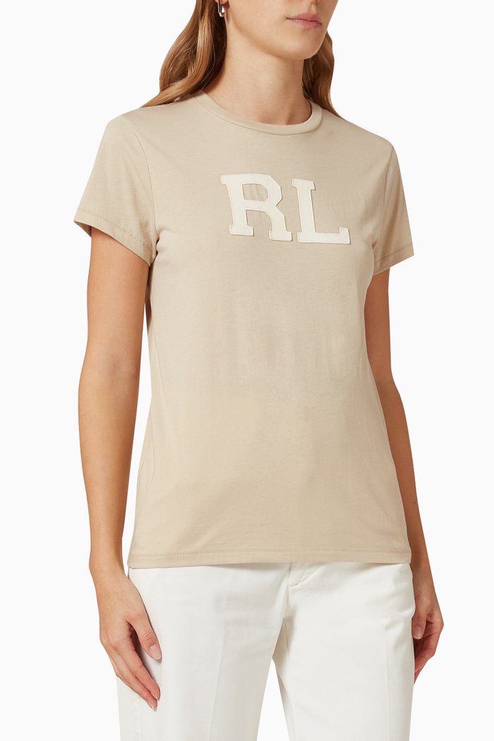

RL Logo T-shirt in Cotton, Brown