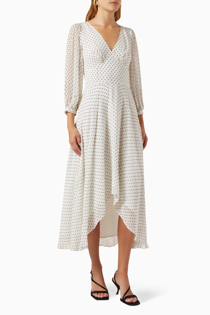 

Polka-dot Midi Dress in Viscose, Neutral