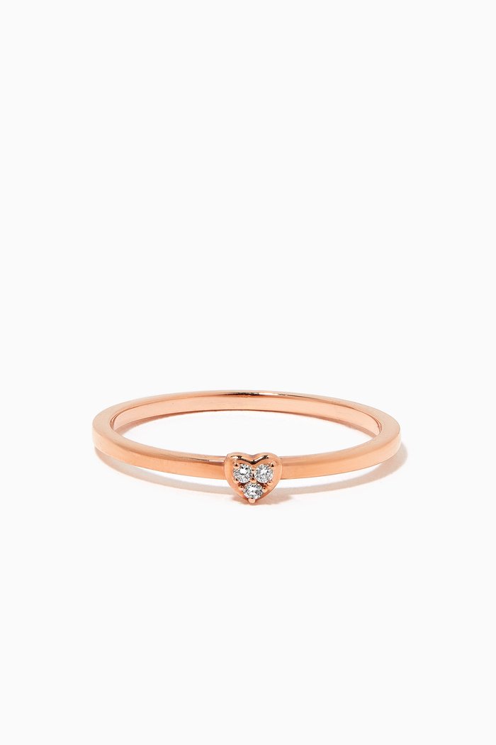 

Stackable Heart Diamond Ring in 18kt Rose Gold