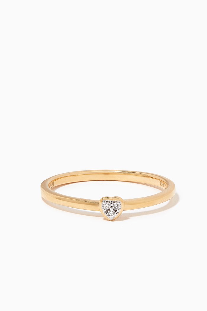 

Stackable Heart Diamond Ring in 18kt Yellow Gold