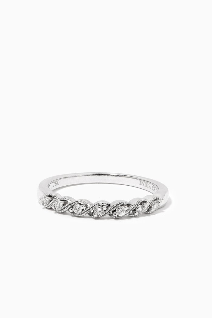 

Stackable Heart Diamond Ring in 18kt White Gold
