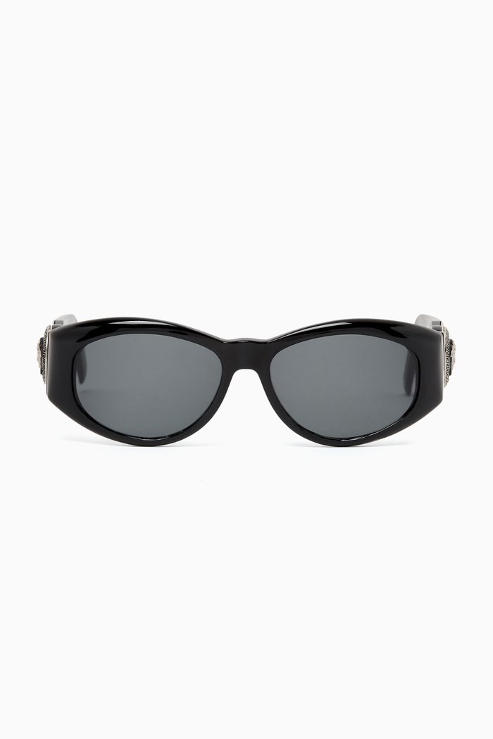 

Medusa Oval Sunglasses, Black