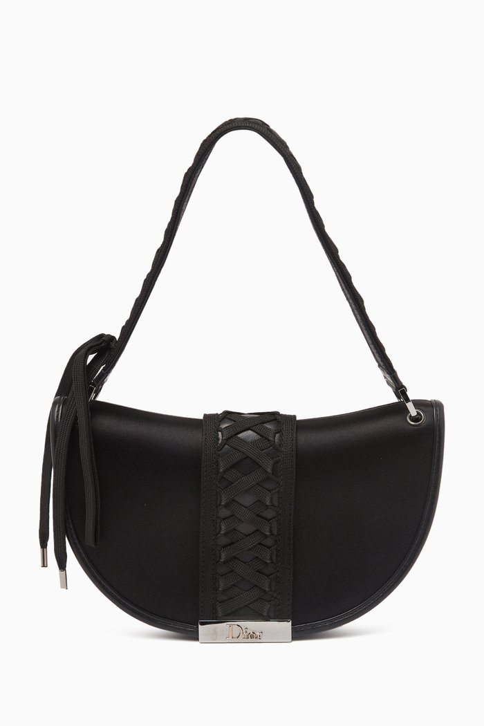 

Admit it Shoulder Bag in Satin, Black