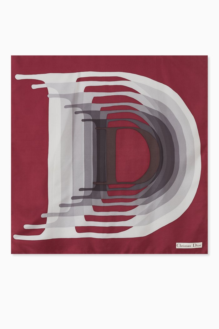 

3D Monogram Scarf in Silk, Multicolour