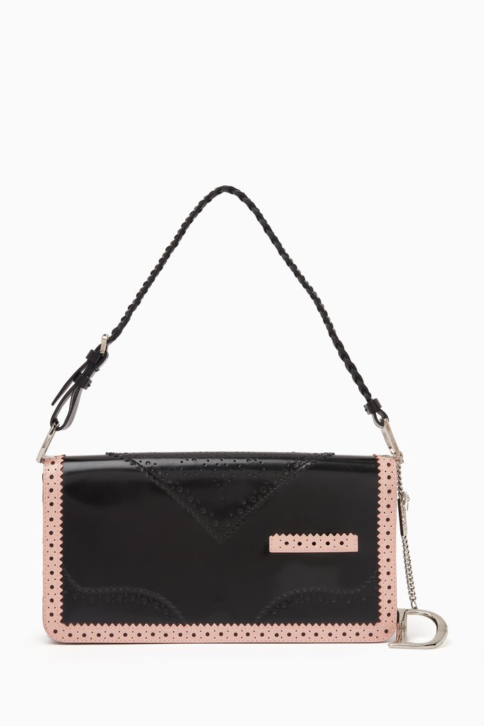

Braided Shoulder Bag in Leather, Black