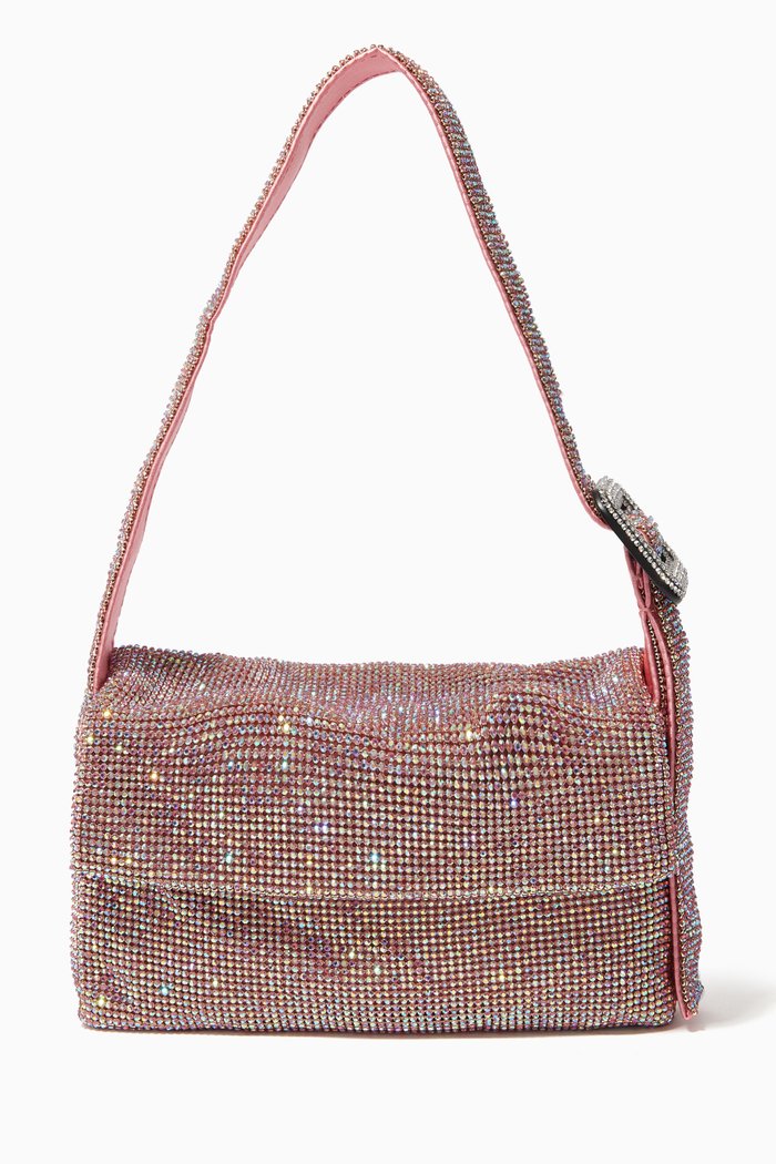 

Vitty La Mignon Shoulder Bag in Crystal Mesh Rhinestones, Pink