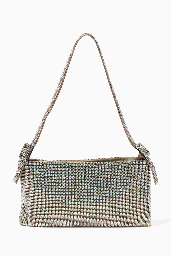 

La Grande Your Best Friend Shoulder Bag in Crystal Mesh Rhinestones, Gold