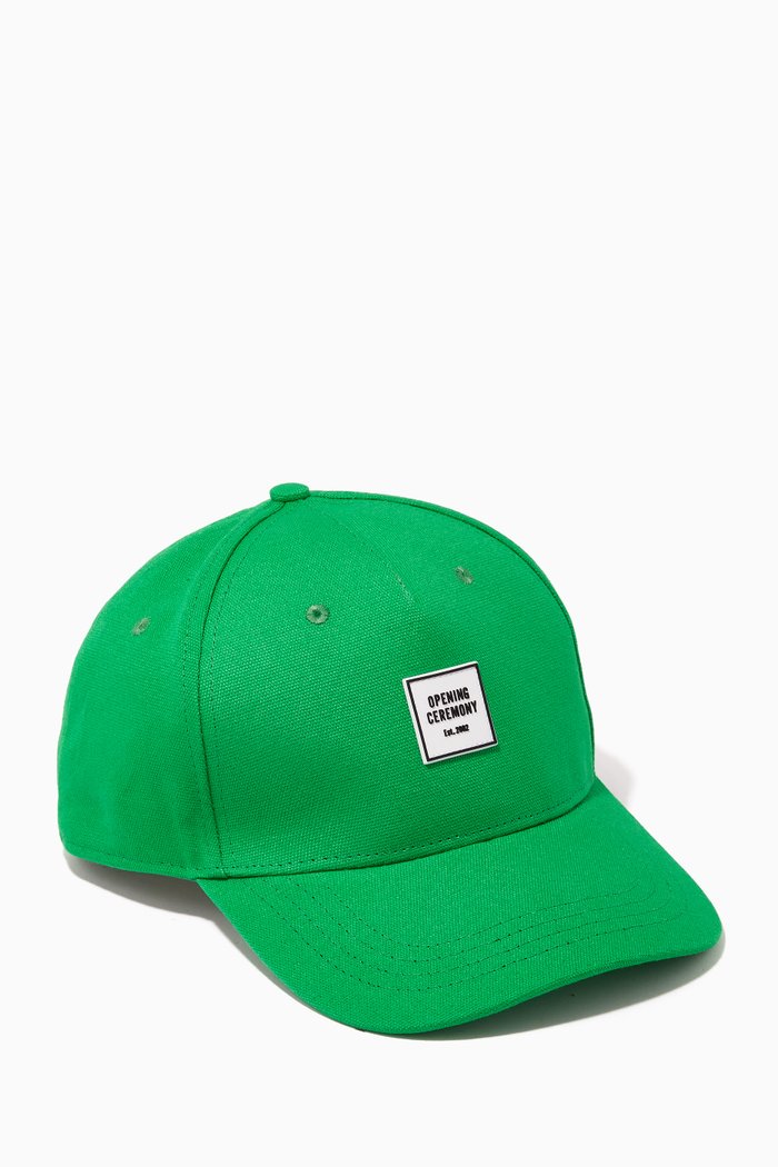 

Box Logo Cap in Cotton, Green