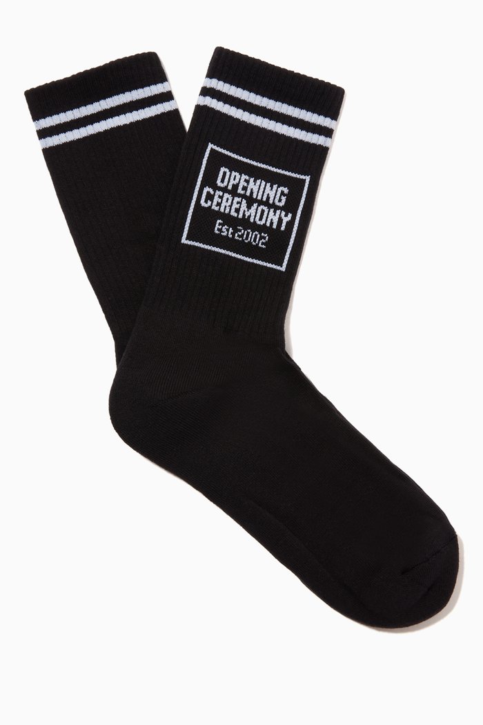 

Box Logo Crew Socks in Cotton-blend, Black