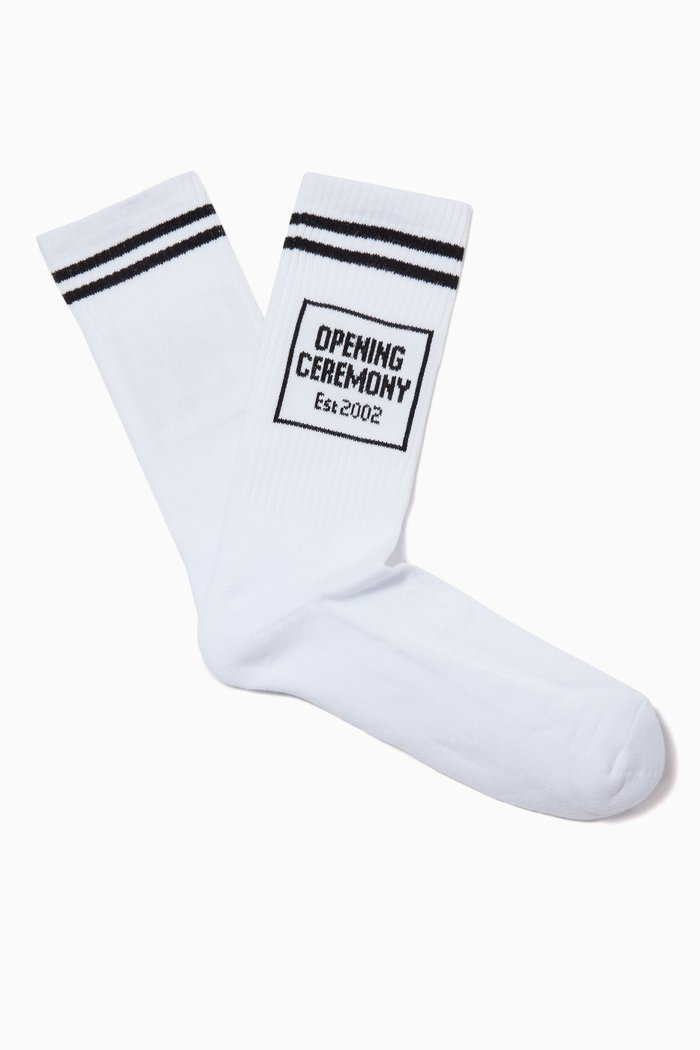

Box Logo Crew Socks in Cotton-blend, White