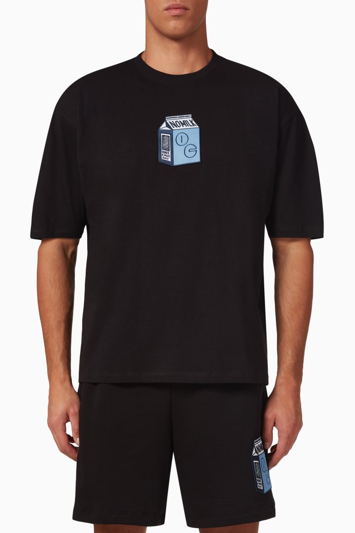 

Milk Patch T-shirt in Cotton-jersey, Black