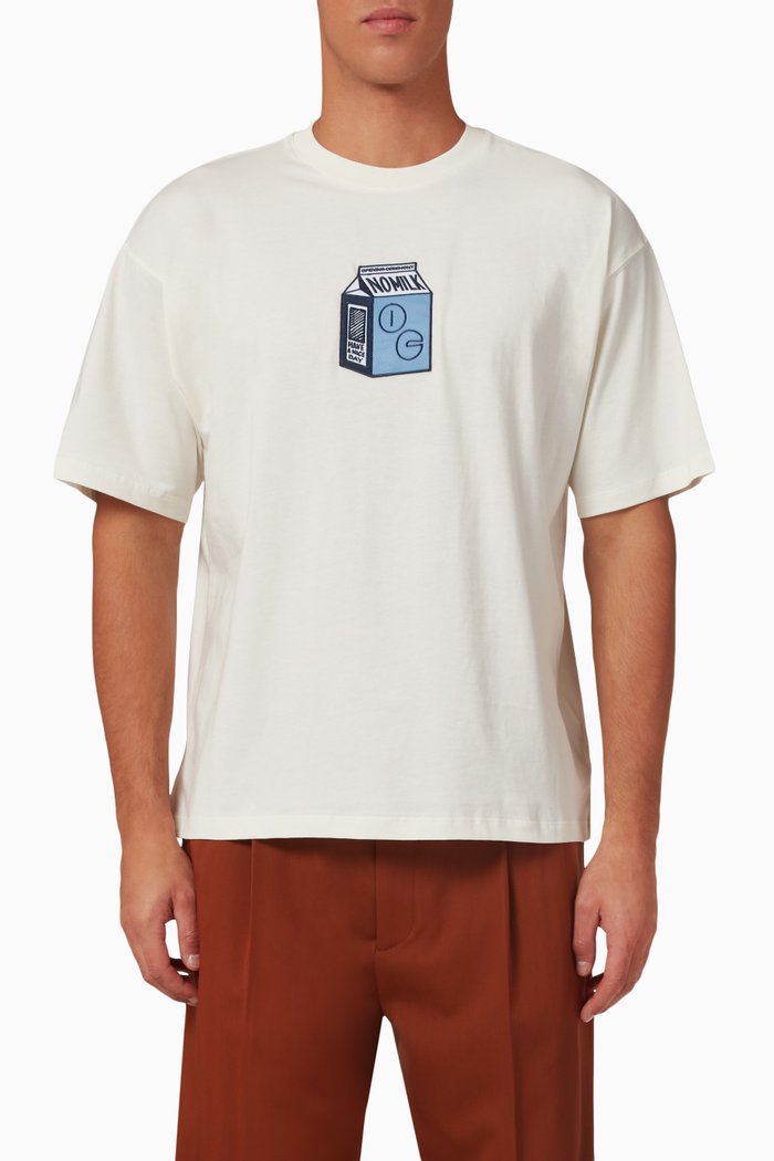 

Milk Patch T-shirt in Cotton-jersey, White