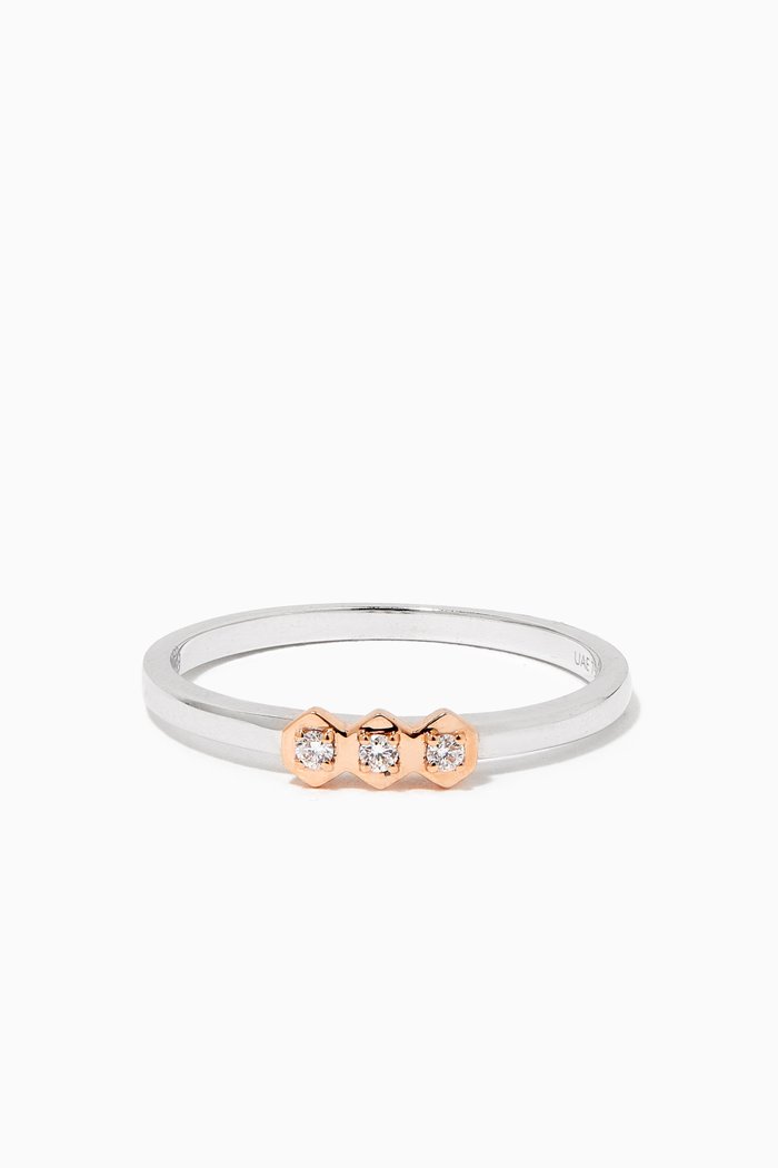 

Stackable Diamond Ring in 18kt Gold, Multicolour