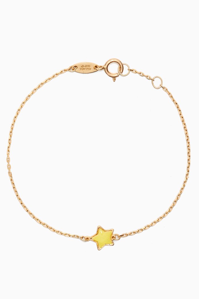 

Lydia Tiny Star Enamel Bracelet in 18kt Yellow Gold