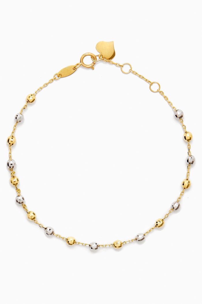 

Lydia Beaded Bracelet in 18kt Gold, Multicolour