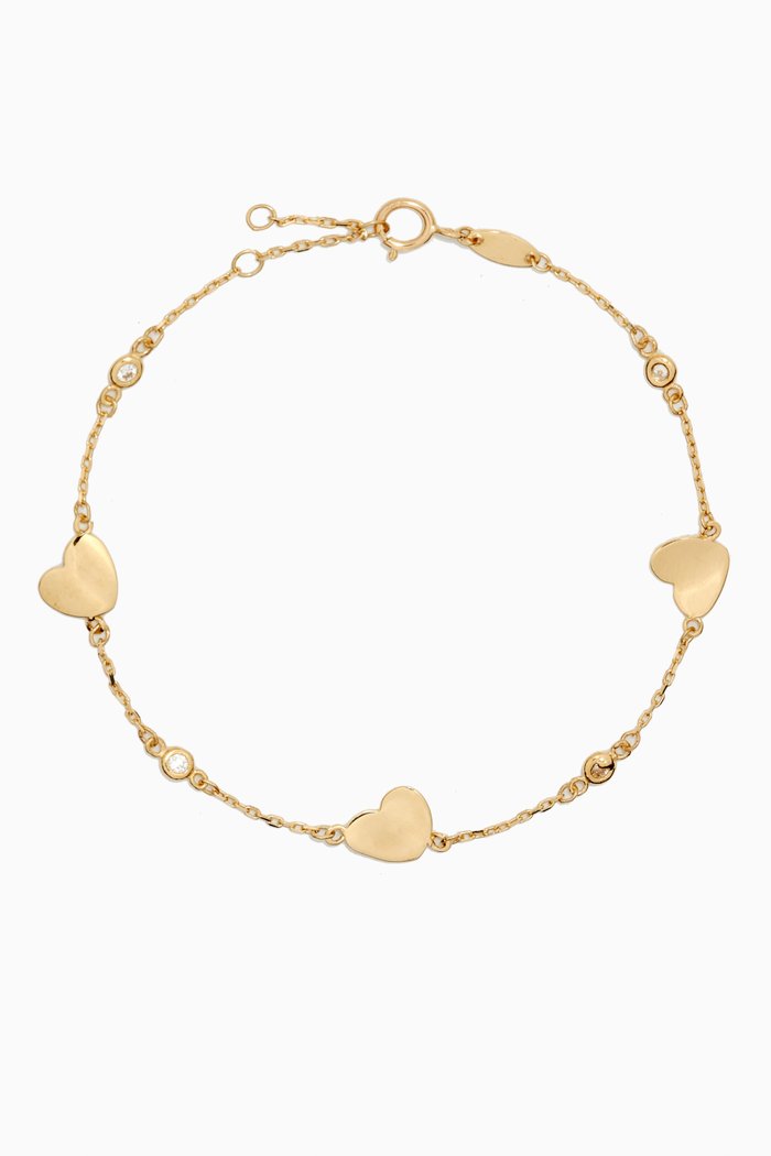 

Lydia Hearts Bracelet in 18kt Yellow Gold