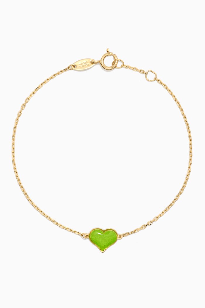 

Lydia Heart Enamel Bracelet in 18kt Yellow Gold