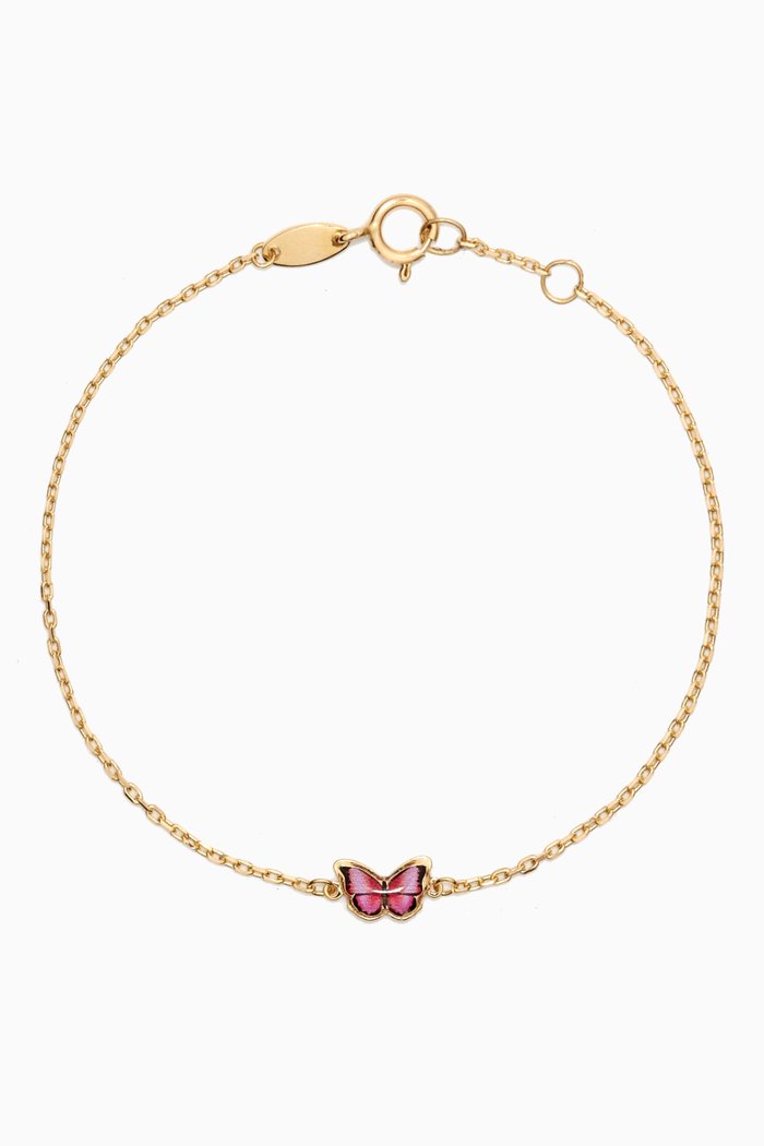 

Lydia Butterfly Enamel Bracelet in 18kt Yellow Gold