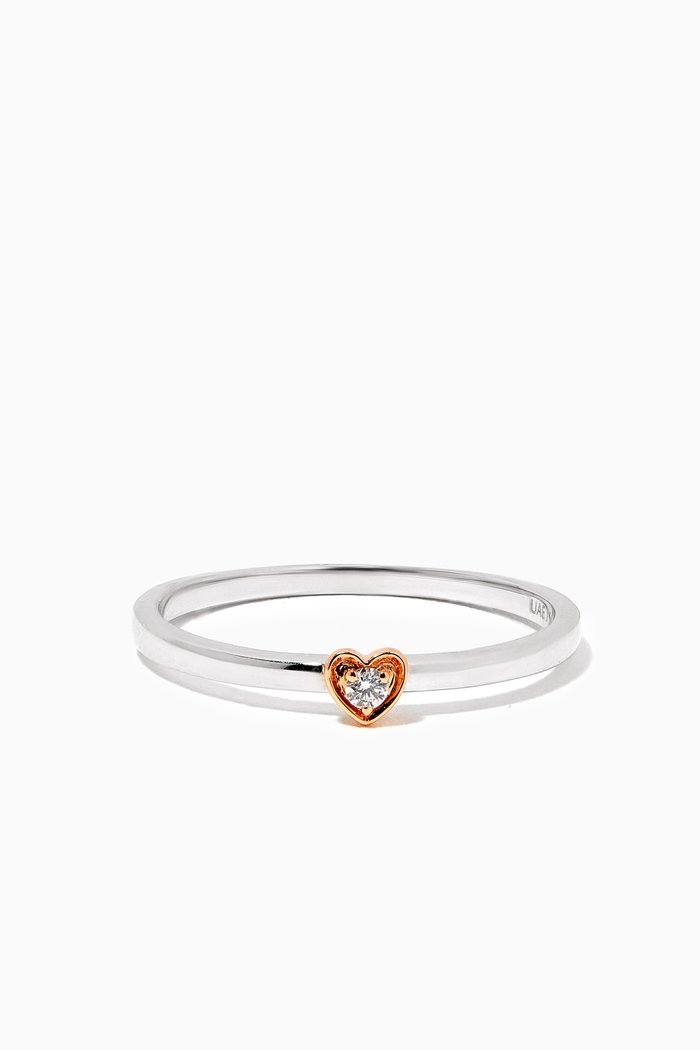 

Stackable Heart Diamond Ring in 18kt Gold, Multicolour