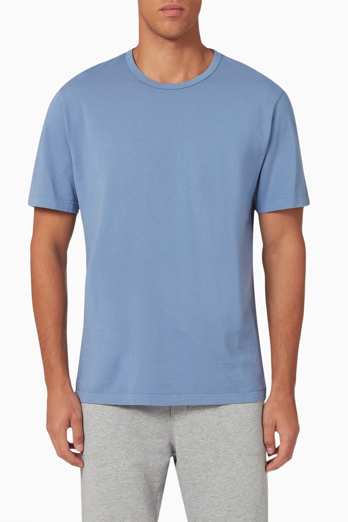 

T-shirt in Cotton Jersey, Blue