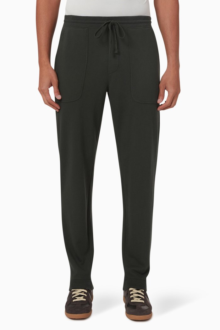Garment-dye Sweatpants in French-terry, Green