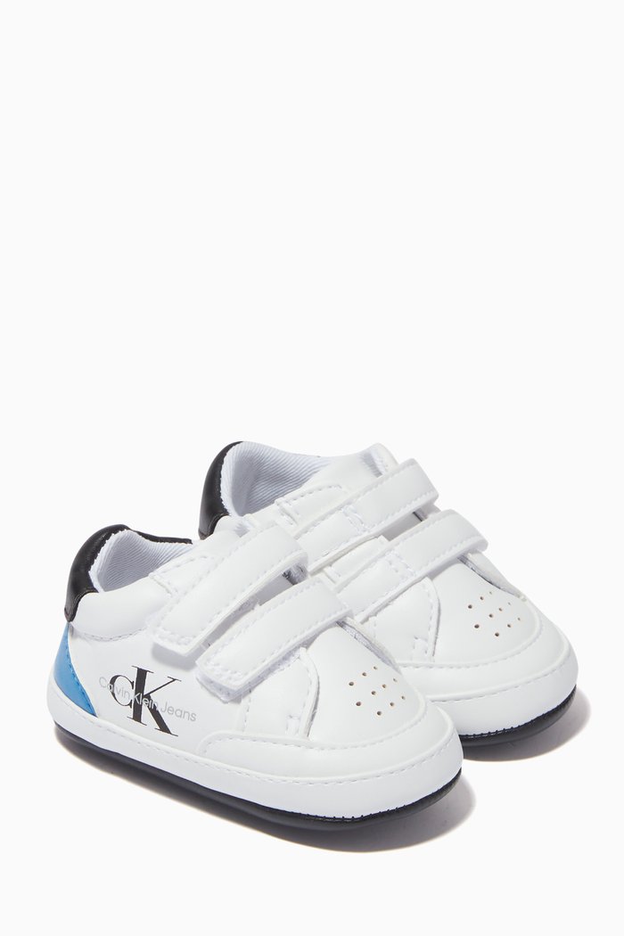 Logo Sneakers in Leather, White
