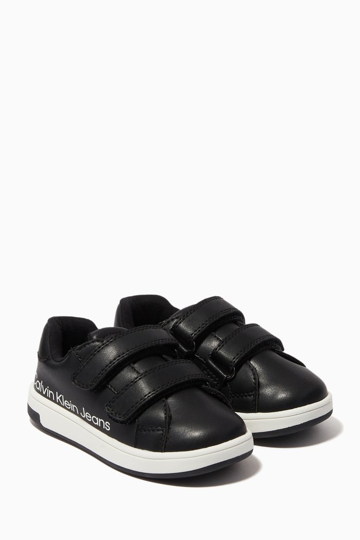 

Logo Sneakers in Synthetic Leather, Black