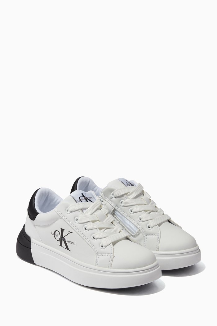 

Contrast-trim Sneakers in Recycled Leather, White