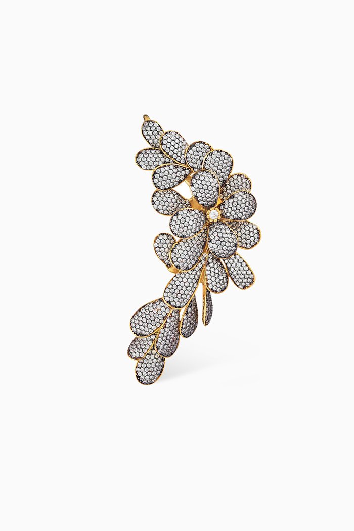 

Blossom Left Single Ear Cuff in 24kt Gold-plated Bronze, Yellow