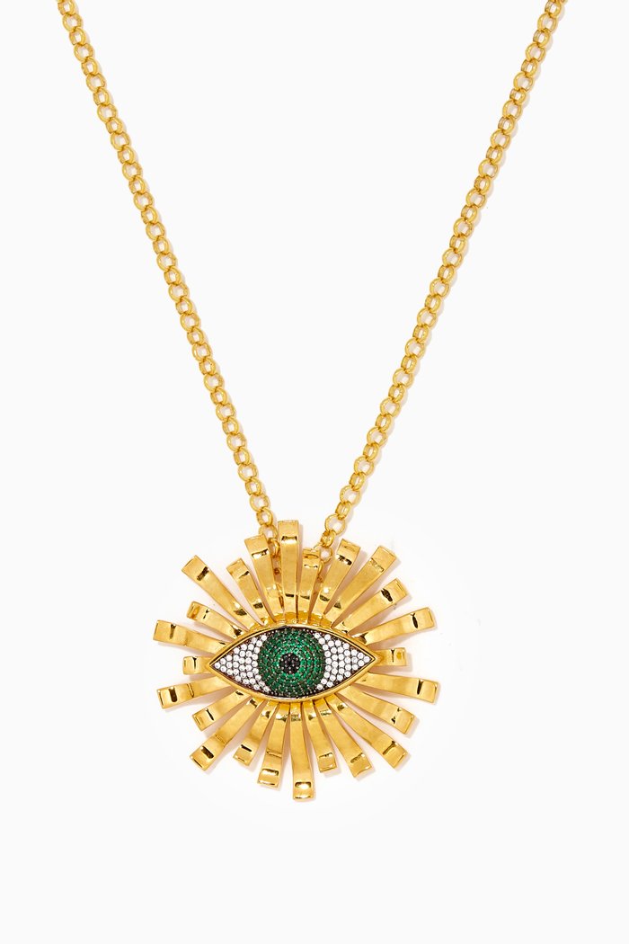 

All Eyes On You Necklace in 24kt Gold-plated Bronze, Yellow