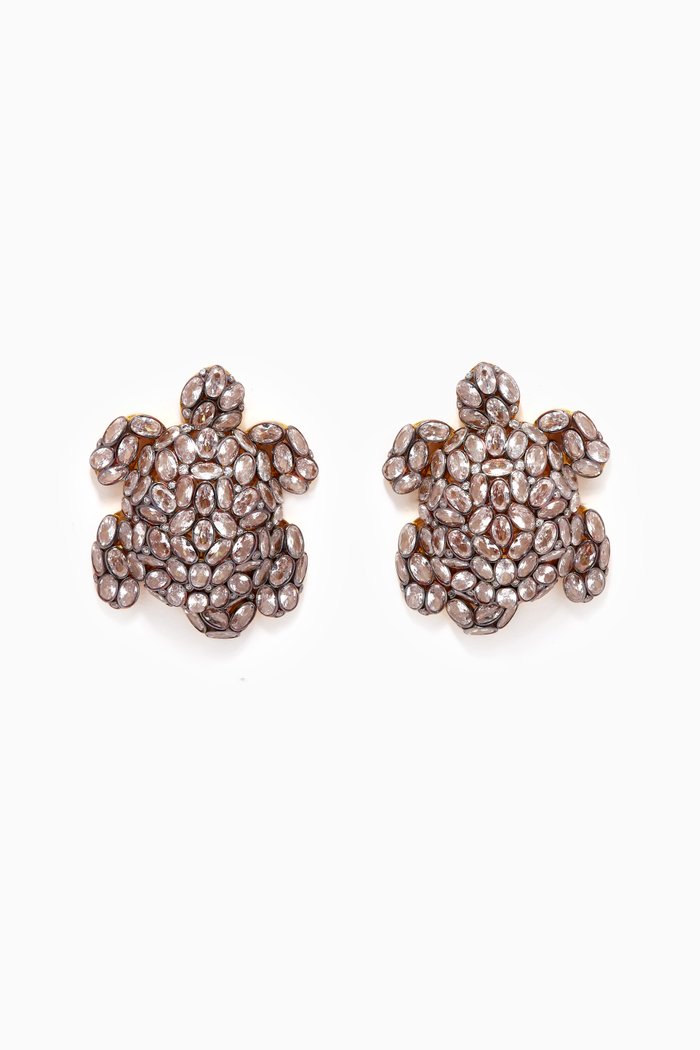 

Tortoise Clip Earrings in 24kt Gold-plated Bronze, Yellow