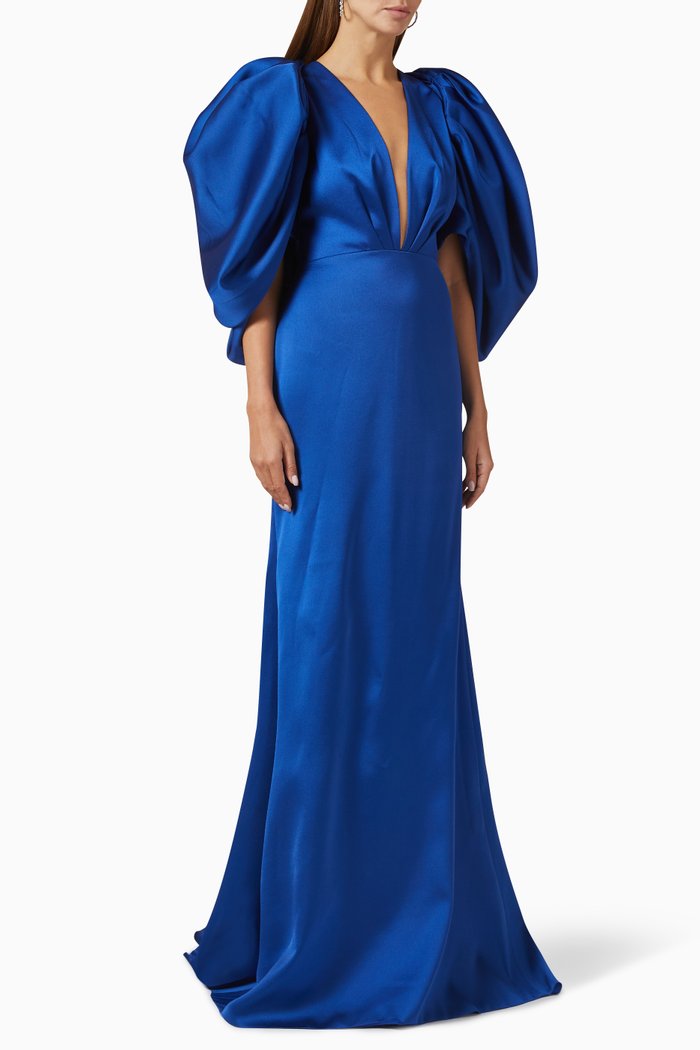 

Bolero & Gown Set in Satin, Blue