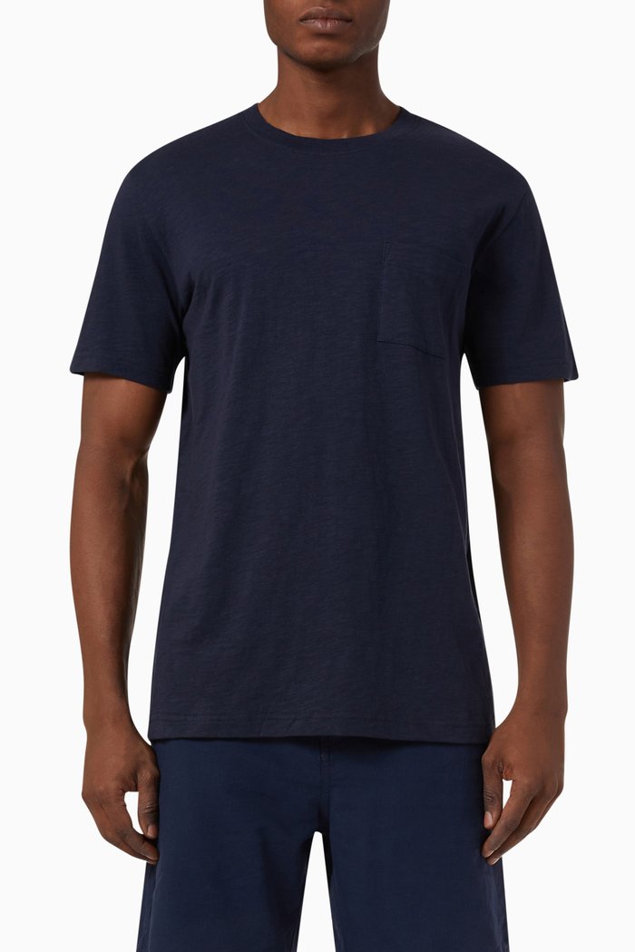 

Crewneck T-shirt in Organic-cotton, Blue